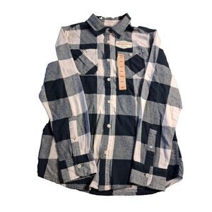 Urban Pipeline Ultimate Flannel NEW Button Up Shirt Gray  Black  Plaid Mens XL